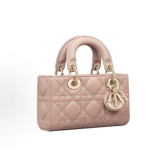 DIOR Lady D-Joy handbag, shoulder bag, crossbody bag, handbag, ultra-mini women\'s rose pink